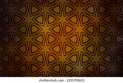 Dark Orange vector background with colored stars. Stars on blurred abstract background with gradient. Best design for your ad, poster, banner.