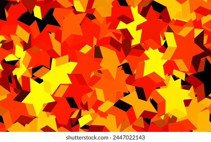 Dark Orange vector background with colored stars. Blurred decorative design in simple style with stars. Best design for your ad, poster, banner.