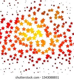 Dark Orange vector background with colorful stars. Colorful illustration with abstract gradient stars. Design for your business promotion.