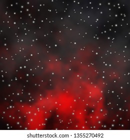 Dark Orange vector background with colorful stars. Modern geometric abstract illustration with stars. Theme for cell phones.