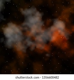 Dark Orange vector background with colorful stars. Blur decorative design in simple style with stars. Pattern for wrapping gifts.