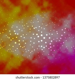Dark Orange vector background with colorful stars. Modern geometric abstract illustration with stars. Pattern for websites, landing pages.