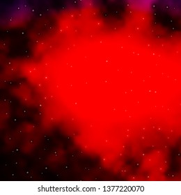 Dark Orange vector background with colorful stars. Decorative illustration with stars on abstract template. Best design for your ad, poster, banner.