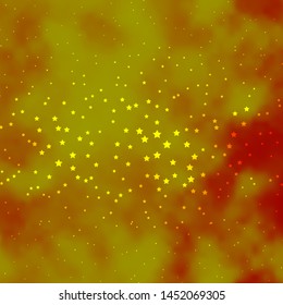 Dark Orange vector background with colorful stars. Colorful illustration in abstract style with gradient stars. Design for your business promotion.