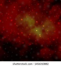 Dark Orange vector background with colorful stars. Modern geometric abstract illustration with stars. Design for your business promotion.
