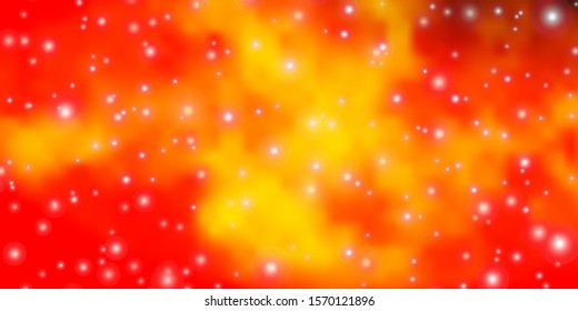 Dark Orange vector background with colorful stars. Decorative illustration with stars on abstract template. Pattern for new year ad, booklets.