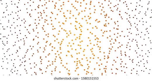 Dark Orange vector background with colorful stars. Blur decorative design in simple style with stars. Pattern for new year ad, booklets.