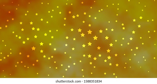 Dark Orange vector background with colorful stars. Colorful illustration in abstract style with gradient stars. Pattern for wrapping gifts.