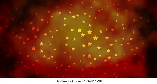 Dark Orange vector background with colorful stars. Colorful illustration with abstract gradient stars. Pattern for wrapping gifts.