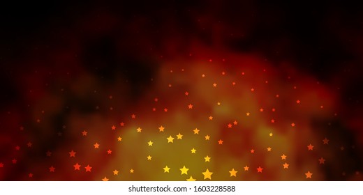 Dark Orange vector background with colorful stars. Colorful illustration with abstract gradient stars. Pattern for wrapping gifts.