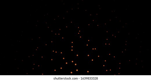 Dark Orange vector background with colorful stars. Modern geometric abstract illustration with stars. Pattern for new year ad, booklets.