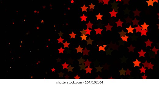 Dark Orange vector background with colorful stars. Modern geometric abstract illustration with stars. Pattern for wrapping gifts.