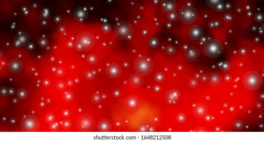 Dark Orange vector background with colorful stars. Colorful illustration with abstract gradient stars. Theme for cell phones.