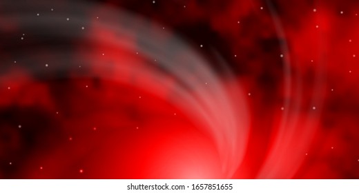 Fondo vectorial oscuro naranja con estrellas coloridas. Brillante ilustración colorida con estrellas pequeñas y grandes. Tema para teléfonos celulares.