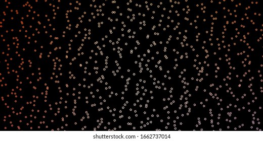 Dunkel-orangefarbener Vektorillustration-Hintergrund mit bunten Sternen. Unscharfes dekoratives Design im einfachen Stil mit Sternen. Design für Ihre Unternehmenswerbung.