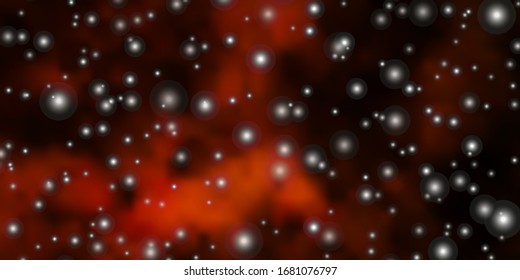 Dark Orange vector background with colorful stars. Colorful illustration in abstract style with gradient stars. Theme for cell phones.