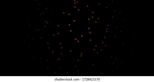 Dark Orange vector background with colorful stars. Shining colorful illustration with small and big stars. Best design for your ad, poster, banner.