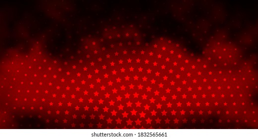 Dunkel orangefarbener Vektorhintergrund mit bunten Sternen. Farbige Illustration im abstrakten Stil mit Farbverlauf-Sternen. Das beste Design für Ihre Anzeige, Ihr Poster, Ihr Banner.