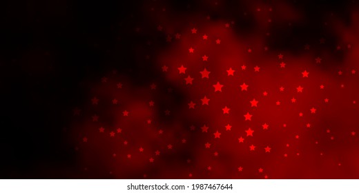 Dark Orange vector background with colorful stars. Modern geometric abstract illustration with stars. Pattern for new year ad, booklets.