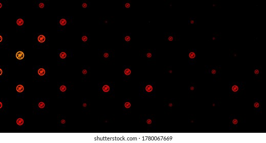 Fondo vector naranja oscuro con símbolos covid-19. Diseño simple en estilo abstracto con formas de infección. Sencillo dibujo contra la fiebre de peligro.