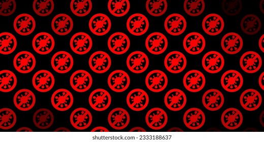 Fondo vector naranja oscuro con símbolos covid-19. Diseño simple en estilo abstracto con formas de infección. Diseño simple contra la información epidémica.