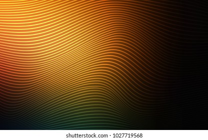 Dark Orange vector background with curved lines. A vague circumflex abstract illustration with gradient. A new texture for your  ad, booklets, leaflets.