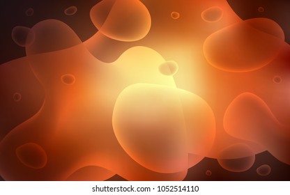 Dark Orange vector background with curved circles. Shining crooked illustration in memphis style. Memphis design for your web site.