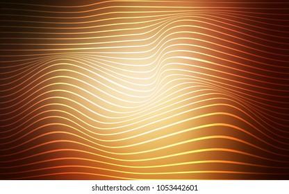 Dark Orange vector background with curved lines. Brand-new colored illustration in blurry style with gradient. Brand-new design for your ads, poster, banner.