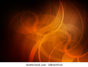 Dark Orange vector background with curved circles. Colorful illustration in abstract marble style with gradient. Textured wave pattern for backgrounds.