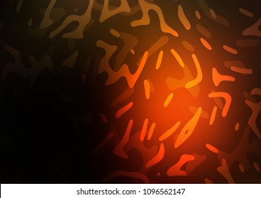 Dark Orange vector background with curved circles. Shining crooked illustration in marble style. Marble style for your business design.