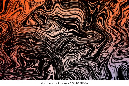 Dark Orange vector background with curved circles. A vague circumflex abstract illustration with gradient. Marble style for your business design.