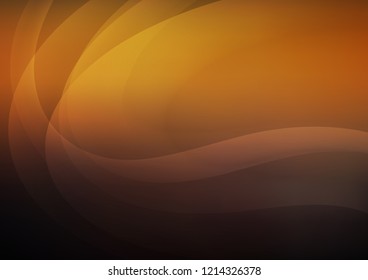 Dark Orange vector background with curved circles. Modern gradient abstract illustration with bandy lines. New composition for your brand book.