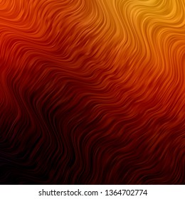 Dark Orange vector background with curved lines. Bright sample with colorful bent lines, shapes. Pattern for websites, landing pages.
