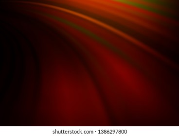 Dark Orange vector background with curved circles. Colorful illustration in abstract marble style with gradient. Textured wave pattern for backgrounds.