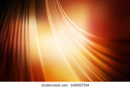 Dark Orange vector background with curved lines. A completely new colorful illustration in simple style. Colorful wave pattern for your design.