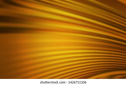 Dark Orange vector background with curved lines. Colorful abstract illustration with gradient lines. Pattern for your business design.