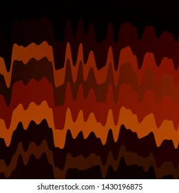 Dark Orange vector background with curved lines. Abstract gradient illustration with wry lines. Smart design for your promotions.