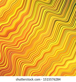 Dark Orange vector background with curved lines. Colorful illustration in abstract style with gradient. A new texture for your  ad, booklets, leaflets.