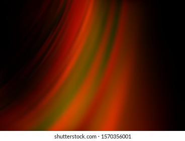 Dark Orange vector background with curved circles. An elegant bright illustration with gradient. Pattern for your business design.