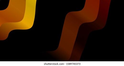 Dark Orange vector background with curved lines. Illustration in abstract style with gradient curved.  Pattern for websites, landing pages.