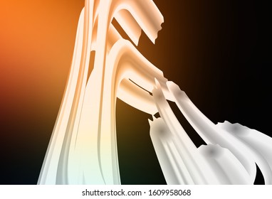 Dark Orange vector background with curved lines. Shining colorful illustration in simple style. Brand new design for your ads, poster, banner.