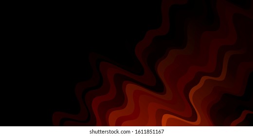 Dark Orange vector background with curved lines. Colorful geometric sample with gradient curves.  Pattern for commercials, ads.