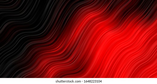 Dark Orange vector background with curved lines. Colorful abstract illustration with gradient curves. Pattern for ads, commercials.