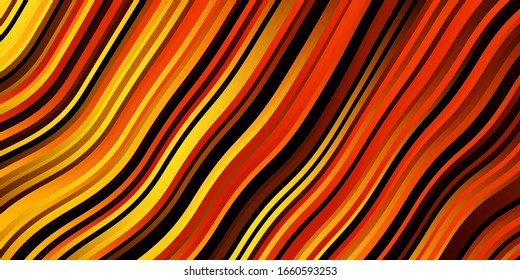 Fondo vectorial Oscuro con líneas curvadas. Ilustración degradada en estilo simple con arcos. Mejor diseño para tu anuncio, afiche, banner.