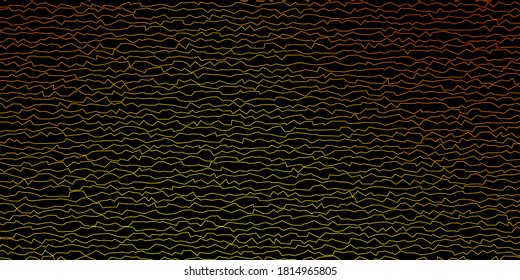 Dark Orange vector background with curved lines. Bright sample with colorful bent lines, shapes. Best design for your ad, poster, banner.