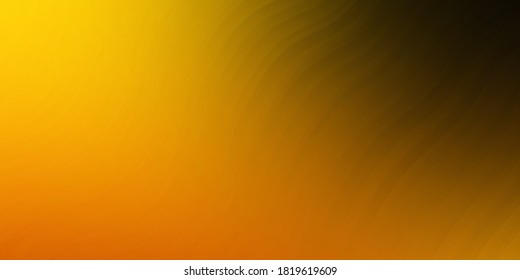 Dark Orange vector background with curved lines. Illustration in halftone style with gradient curves. Best design for your posters, banners.