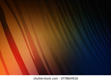 Dark Orange vector background with curved lines. Colorful gradient illustration in simple style with lines. Abstract design for your web site.