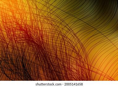 Dark Orange vector background with curved lines. A circumflex abstract illustration with gradient. Brand new design for your ad.