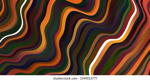 Dark Orange vector background with curves. Bright illustration with gradient circular arcs. Best design for your posters, banners.