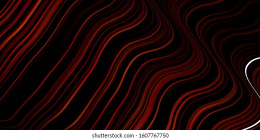 Dark Orange vector background with curves. Gradient illustration in simple style with bows. Best design for your posters, banners.